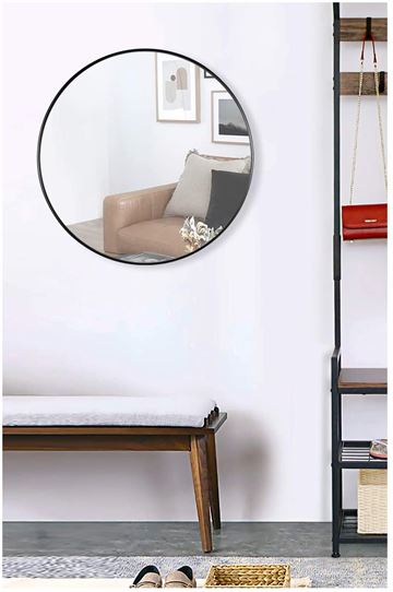 Runder Spiegel mit Schwarz Metallrahmen [H 60* B 60* T 4cm] |